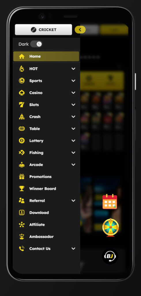 app menu betjili